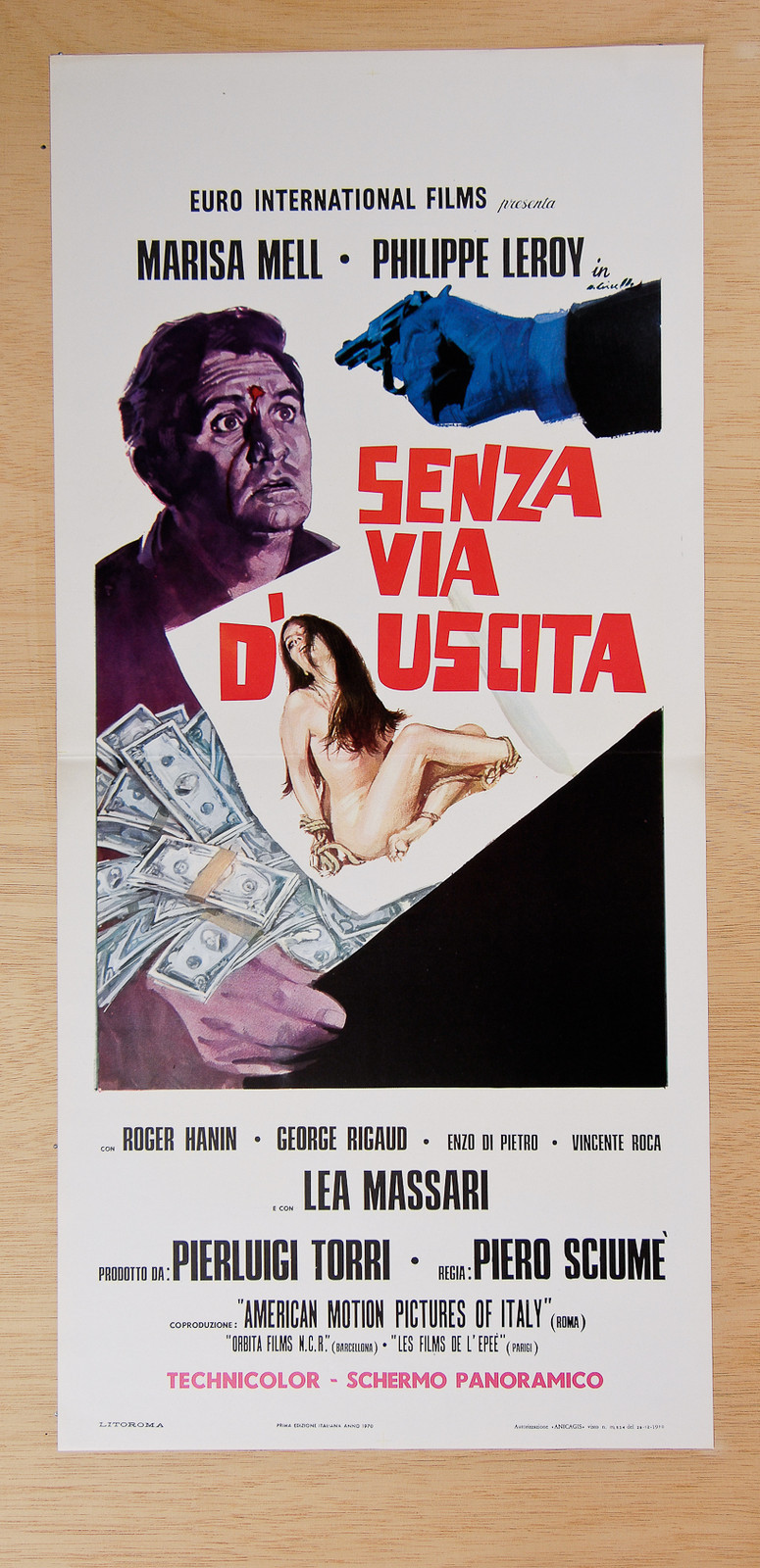 Locandina originale film Senza via d'uscita (1970) - Regia di Piero Sciumè