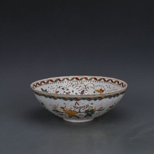 11.6" China Colour Enamels Porcelain Lovely White Glaze Eight Immortals Bowls