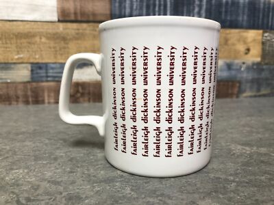 Fairleigh Dickinson University Promotional Mug White With Brown Writing