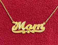 personalized mom name necklace gold overlay /a1