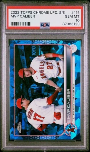 PSA 10 Shohei Othani Mike Trout 2022 Topps Chrome Sapphire MVP Caliber GEM MINT