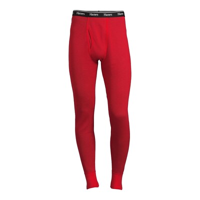 Hanes Originals Men's Raschel Reversible Knit Thermal Pant Bottom Red Size  2XL