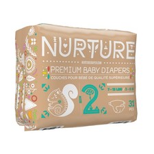 BioBag Nurture Diapers Size 2 7-13 lbs - 93 Premium Chemical-Free Eco Baby