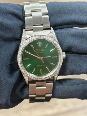 Rolex Air-King Precision 14000 Oyster SS Green Dial Auto Men's Watch 34mm