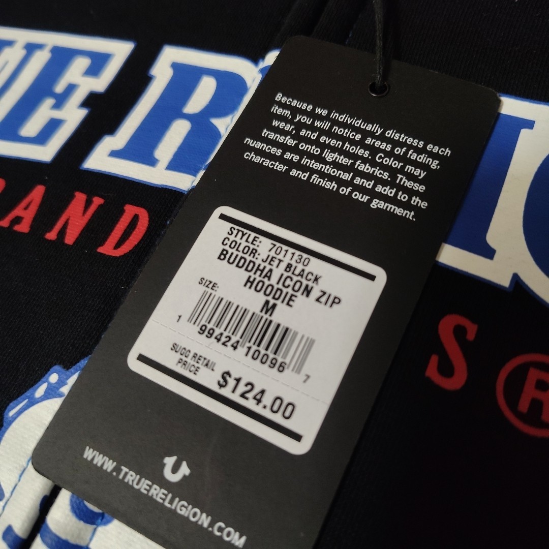 True Religion - Buddha Icon Zip Hoodie - Mens Medium - Jet Black - MSRP $124 thumbnail 4