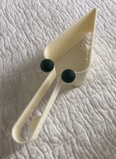 Tupperware Piece-O-Pie server cake slicer 2872 A wedge white blue knobs Vtg