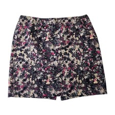 Talbots Petites 18WP Floral A Line Skirt Cottagecore Dark Academia Lined