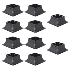 10-Pack 4x4 Post Base Brackets Steel Powder-Coated Galvanized Outdoor Deck Fence