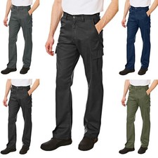 Mens Cargo Trousers Workwear Heavy Duty Work Pants Lee Cooper Multi Pocket