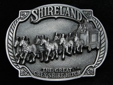 RD03111 NOS VINTAGE 1987  SHIRELAND THE GREAT GREY SHIRE HITCH  BELT BUCKLE