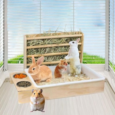 Hase Heukrippe tragbar mit Katzentoilette für Kleintiere Chinchilla Bunny