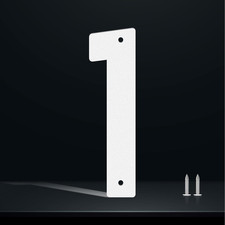 5 Inch House Numbers for Outside, White Metal Address Numbers, Modern House Numb