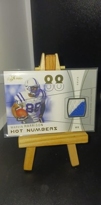 MARVIN HARRISON COLTS 2004 FLAIR HOT NUMBERS GOLD 2 COLOR  PATCH #'D 79/88