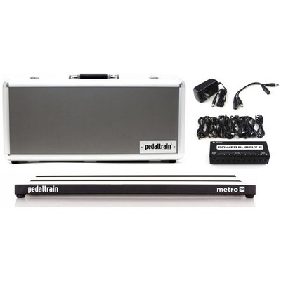 Pedaltrain Metro 24 3-RAIL, 24'' x 8'' PEDALBOARD w/Hard Case and Joyo JP-02 Power