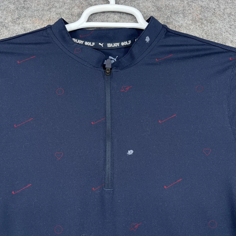 Camisa de golf Puma para mujer 2XL azul marino 1/4 cremallera cuello falso rendimiento estampado integral Foto 2 de 4