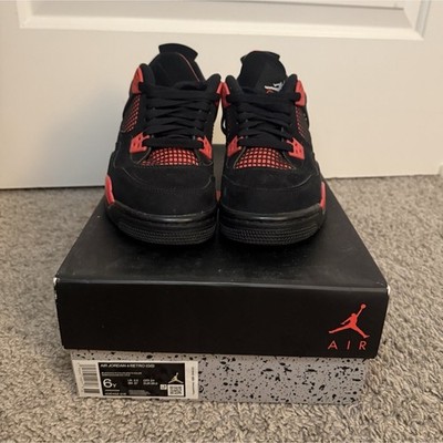 Jordan Air Jordan 4 Retro Red Thunder Black Red Men's Low Top Athletic Sneakers