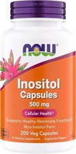 Now Foods Inositol 500 Mg Superior Myo Inositol Form - 200 Vegetarian Capsules