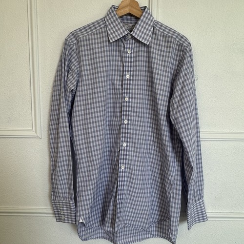 Turnbull & Asser Shirt Mens 15.5 Multicolor Check Luxury Preppy Classic England - Picture 2 of 18