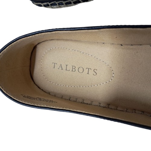 Talbots Izzy Espadrille Nappa Flats Women's 8.5 Navy Blue Knot Leather Slip On - Picture 7 of 11