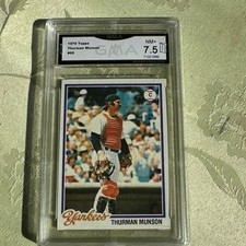 GMA 7.5 1978 Topps Thurman Munson #60 New York Yankees Baseball Base Set MLB