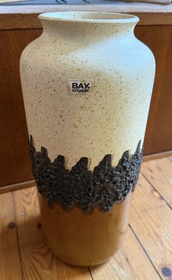 BAY Keramik Vase 70/40 W.-Germany WGP Sticker FAT LAVA Kunst Orange Bodo Mans 70