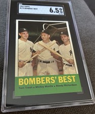 1963 Topps #173 Bombers Best Mickey Mantle Bobby Richardson Tom Tresh  SGC 6.5