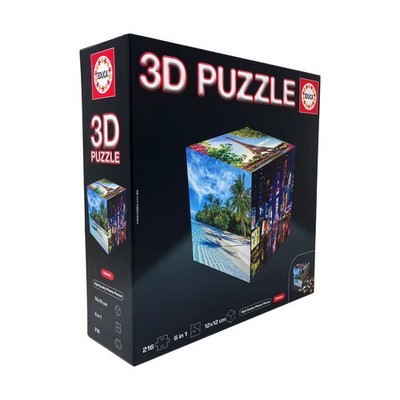 New - Educa 3D Cube Puzzle - Travel: 216 Pcs - Ages 14+ | 1+ players