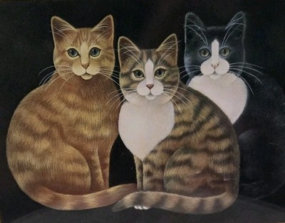 1995 Stephen Lawrence  Stationary Duo Cat Tin Box