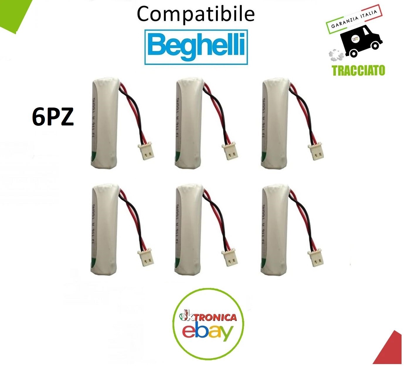 Kit 6 PZ Saft LS14500 3.6V Compatibile Beghelli | Pile Litio AA