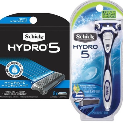 Schick Hydro 5 Razor with 2 Cartridges + Hydro 5 Refill with 8 Cartridges Bundle
