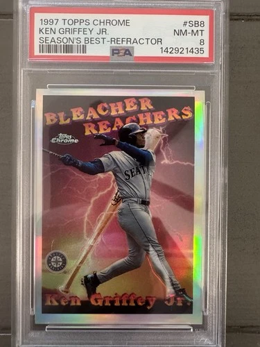 1997 Topps Chrome Ken Griffey Jr SB8 Season's Best Refractor PSA 8