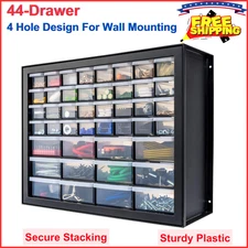44 Drawer Parts Cabinet Plastic Organizer Tools Hardware Small Parts Storage New
