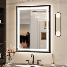 Defogging, Dimming, 3 Color Lights, Aluminium Beveled Frame, UL Listed LED