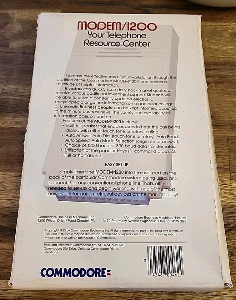 1987 Commodore 1670 Modem / Baud 1200 for 64/128 Computers, Free Shipping - Image 2 of 4