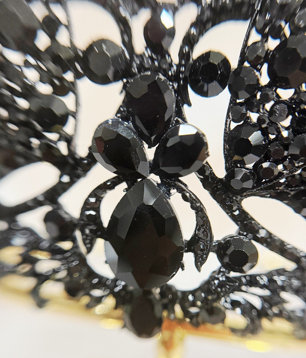 Black diamond crown, Gothic Victorian Crown, Black wedding  display picture 3