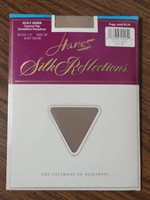 Hanes Silk Reflections Pantyhose SZ EF Soft Taupe Control Top Sandalfoot NEW