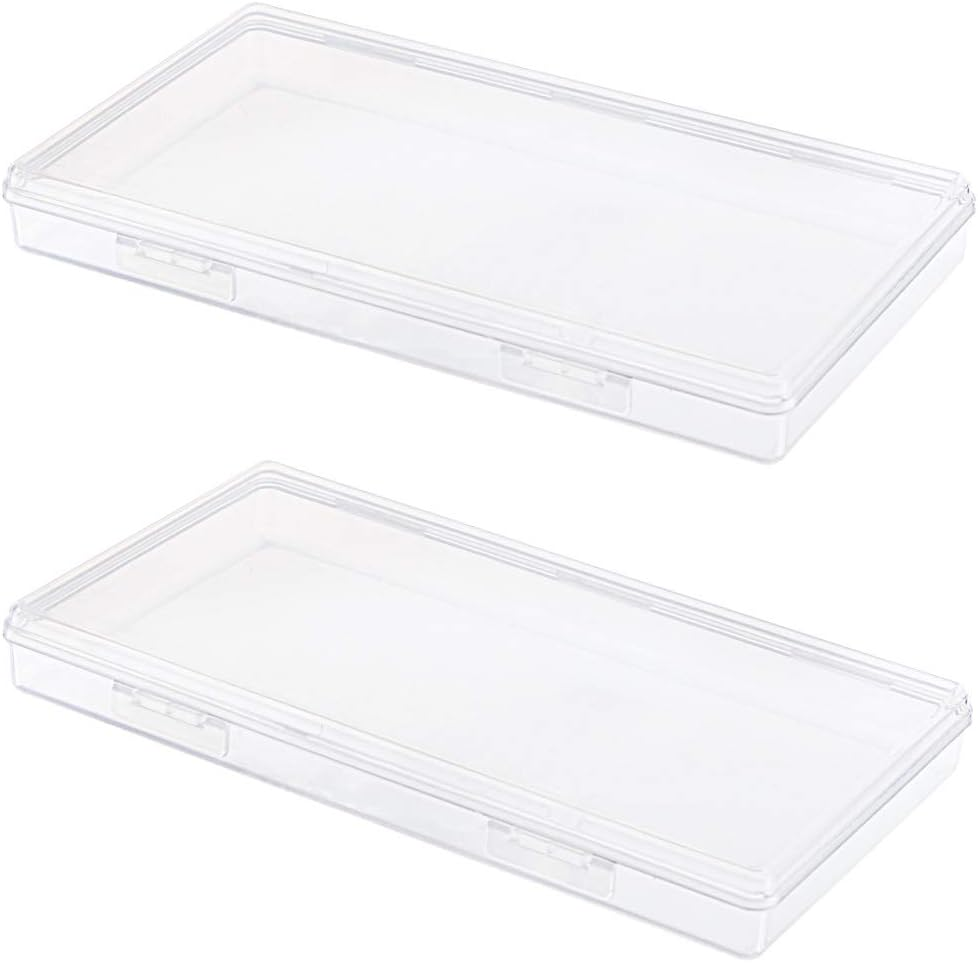 2 Pack Small Plastic Storage Box Organizer Case for Pencils Crafts Office Drawer-image
