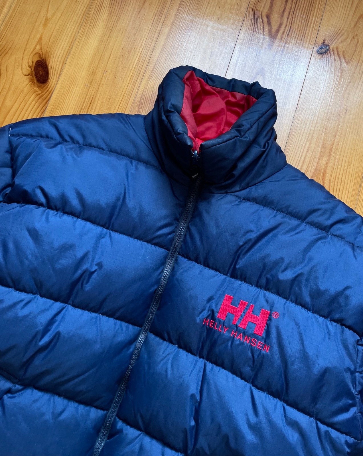 Helly Hansen Puffer Down Jacket Reversible Navy R… - image 4