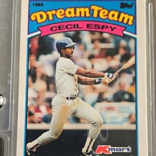 Topps 1989 Kmart Dream Team Cecil Espy #6 Texas Rangers Rookie of 1988 Card. rookie card picture