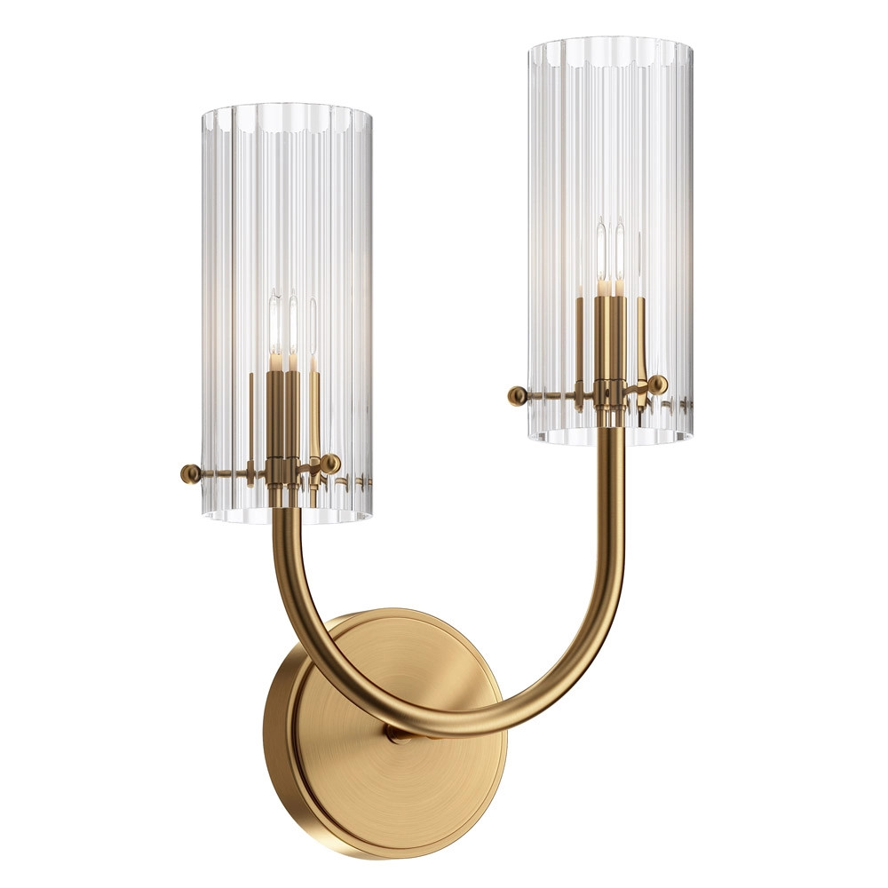 Applique Arco Ottone e Vetro: Lampada da Parete Contemporanea 1 Luce