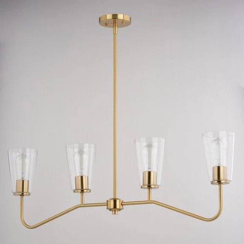 Vaxcel Lighting H0285 Beverly 4 Light 36"W Linear Chandelier - Brass - Picture 7 of 12