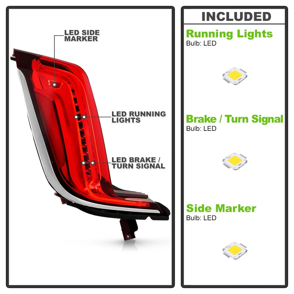 Luz trasera LED estilo fábrica para Cadillac XTS 2018-2019 lámpara de freno lado del conductor Foto 4 de 4