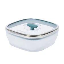 5.5-Cup Square Glass Food Storage with Glass Lid | Plastic-Free Meal Prep & M...