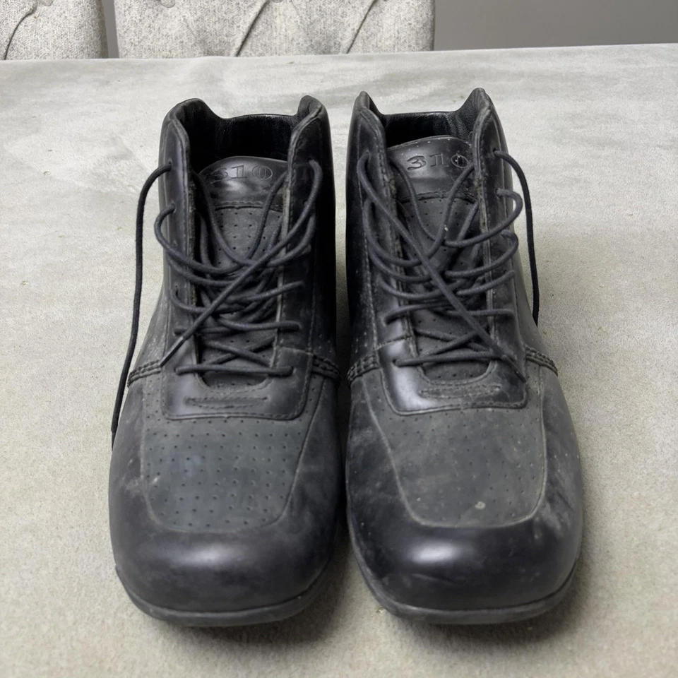 310 Zapatos Motoring Wayne Para Hombre Talla 10.5 Cuero Negro Zapatillas Altas Informales Foto 4 de 4