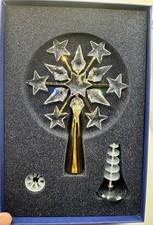 RARE! SWAROVSKI CRYSTAL - 632785-GOLD PLATED - CHRISTMAS "TREE TOPPER" (RETIRED)