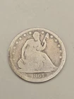 1865 Seated Liberty Silver Half Dollar 50c