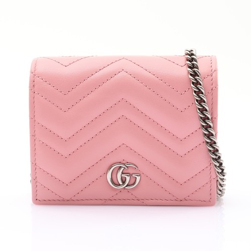 GUCCI GG Marmont Shoulder Bag Calfskin Pink 625693