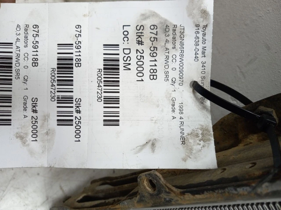 96 97 98 99 00 TOYOTA 4 RUNNER РАДИАТОР - Изображение 3 из 4