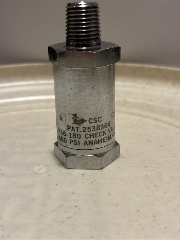 400psi Stainless Steel Circle Seal Check Valve CIRCLE SEAL #2538364. P46-180