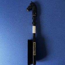 Vintage Horse Head Clothes Brush - black plastic 1970 s.